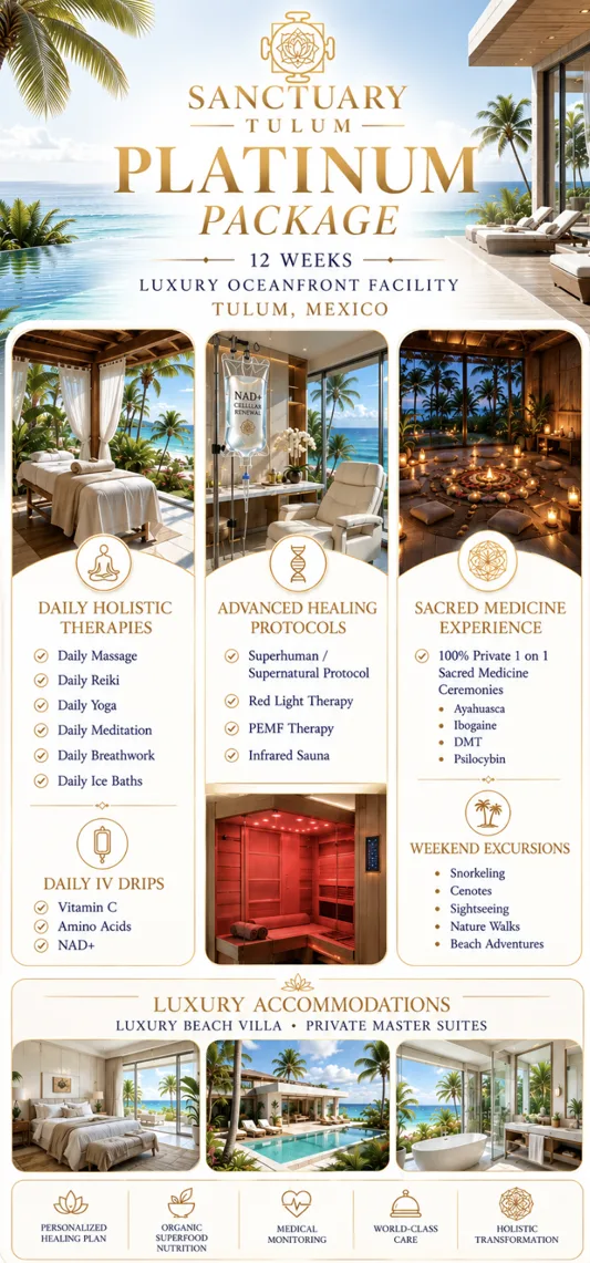 Sanctuary Tulum Platinum Package — 12-week oceanfront biological transformation