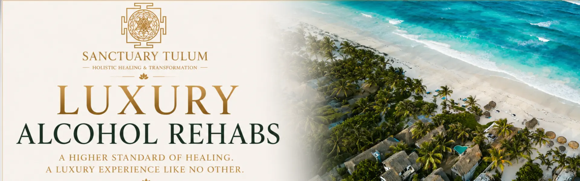 Luxury Alcohol Rehabs at Sanctuary Tulum — a higher standard of healing, oceanfront cabanas on the Tulum beach