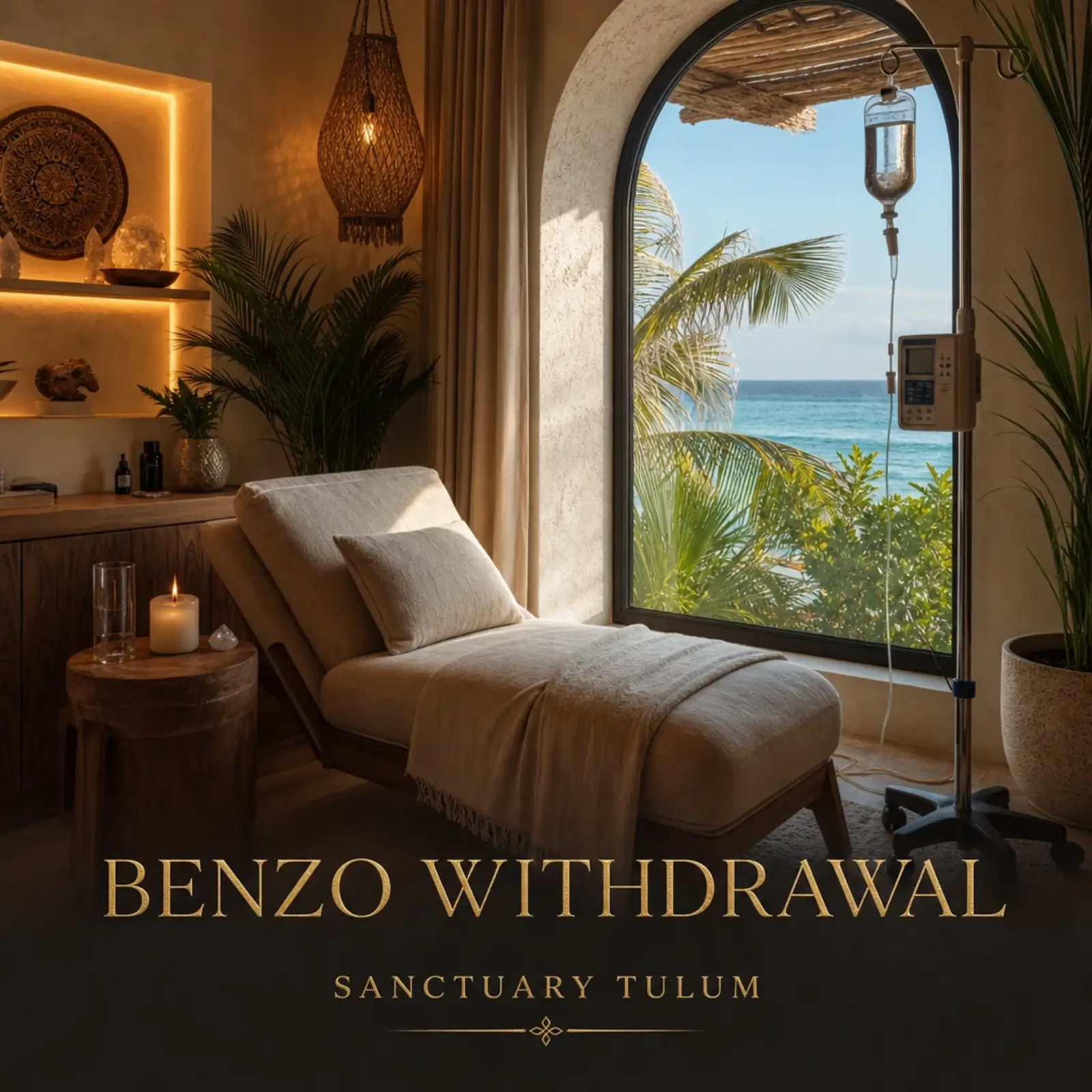 Benzodiazepine Rehab tile — clinical benzo withdrawal and detox support at Sanctuary Tulum