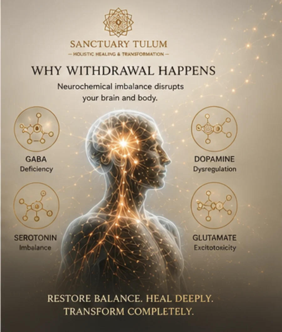 Most effective benzodiazepine treatment for withdrawals — neurochemical reset at Sanctuary Tulum
