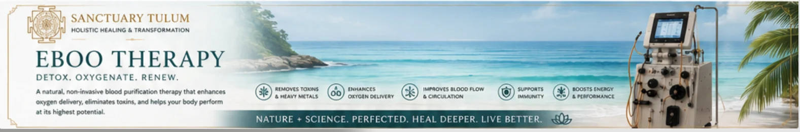 Tulum wellness setting where EBOO delivers many times the ozone exposure of traditional MAH