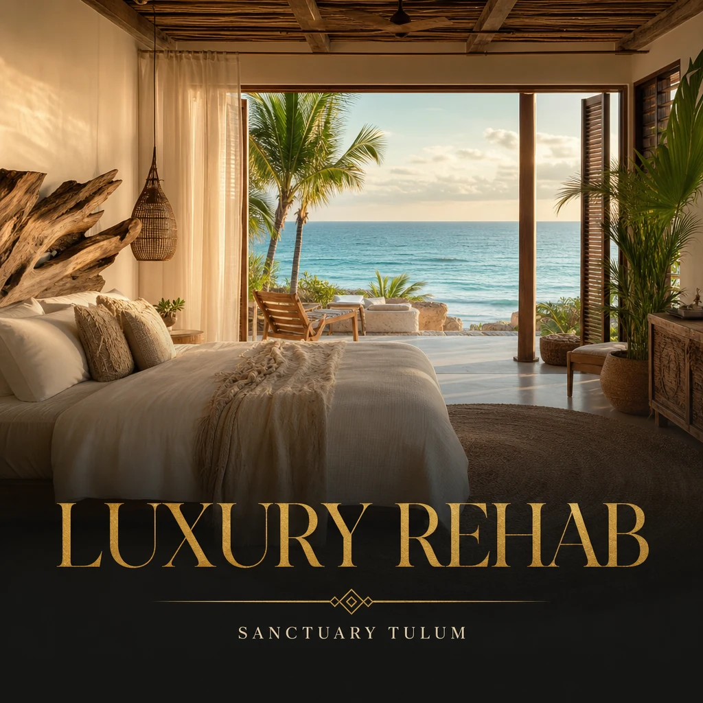 Luxury Rehab tile — private oceanfront drug and alcohol rehabilitation at Sanctuary Tulum