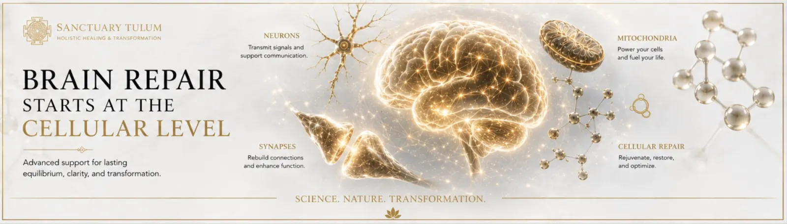 Brain Repair IV Drip Protocol by Johnny Tabaie at Sanctuary Tulum — advanced neurochemical balance, GABA receptor support, and cellular brain repair