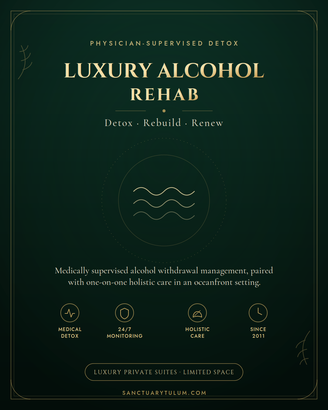 Alcohol rehabilitation program structure at Sanctuary Tulum