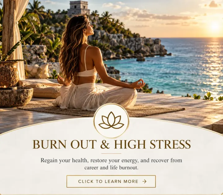 Burnout and high stress treatment at Sanctuary Tulum luxury mental health center