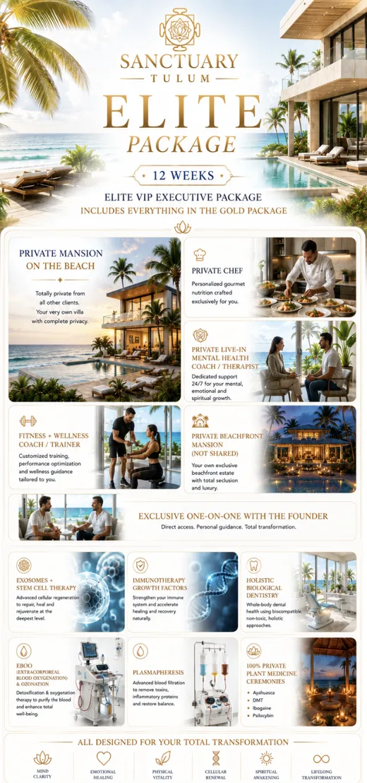 Sanctuary Tulum Elite VIP Package — 12-week private mansion transformation experience