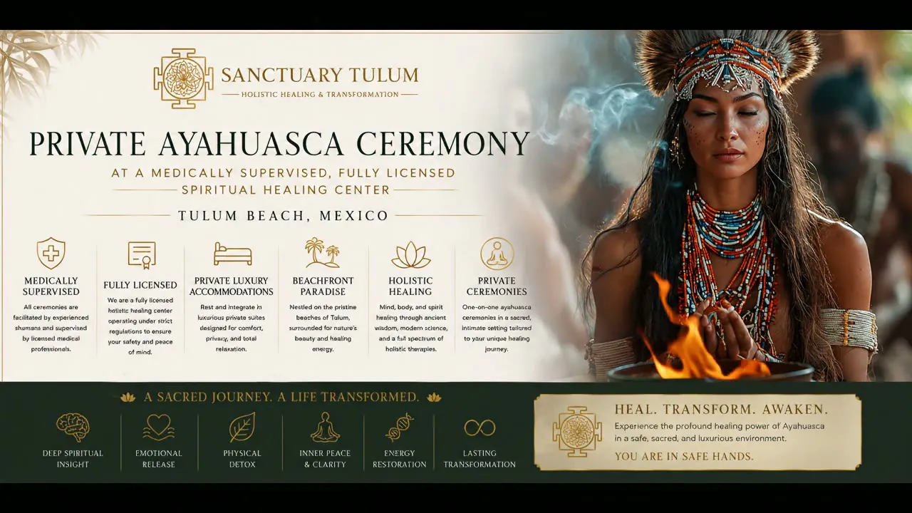 Facilitator-led ayahuasca ceremony with oversight Ayahuasca ceremony — facilitator-led private ceremony with medical oversight