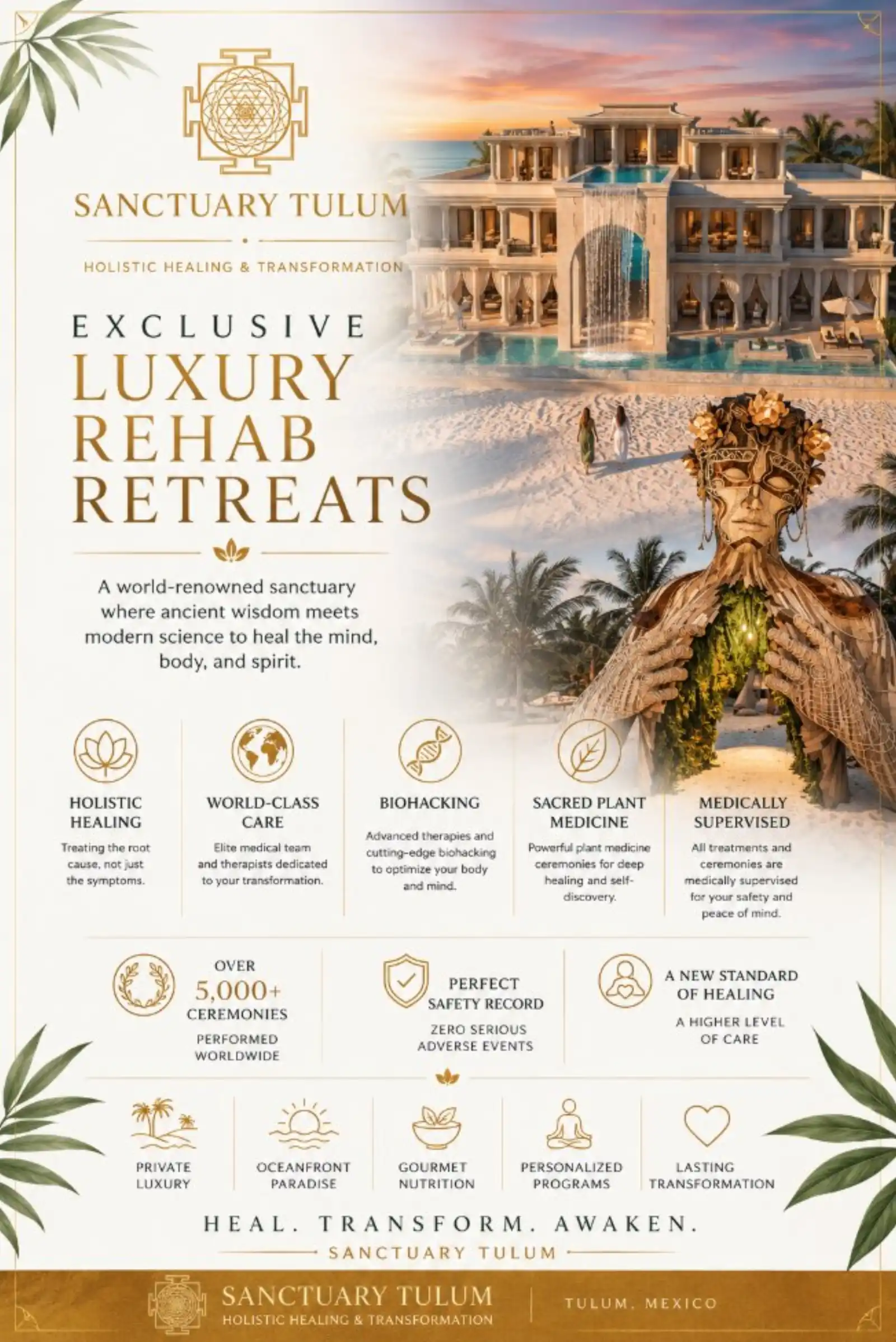 Luxury oceanfront wellness center at Sanctuary Tulum - understanding luxury wellness pricing