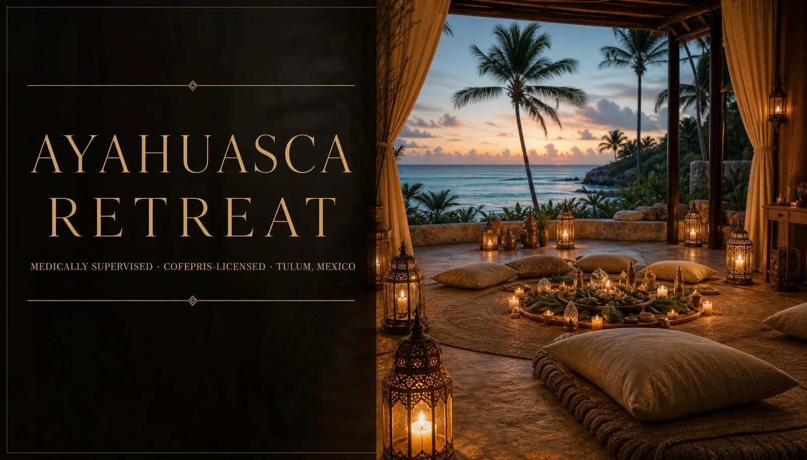 Medically supervised, COFEPRIS-licensed ayahuasca retreat at Sanctuary Tulum in Tulum, Mexico — the licensed option for Malibu seekers searching ayahuasca Malibu