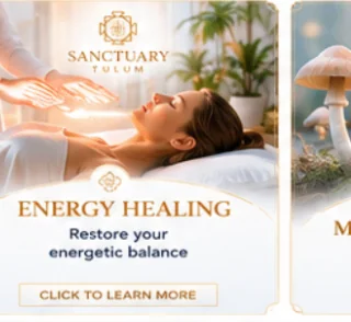 Energy healing practice at Sanctuary Tulum