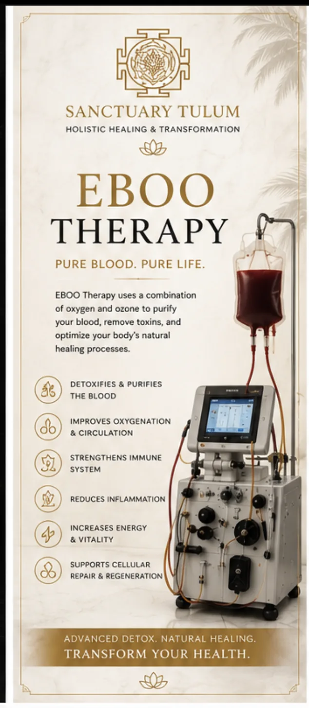 EBOO blood purification benefits and medically supervised ozone filtration at Sanctuary Tulum