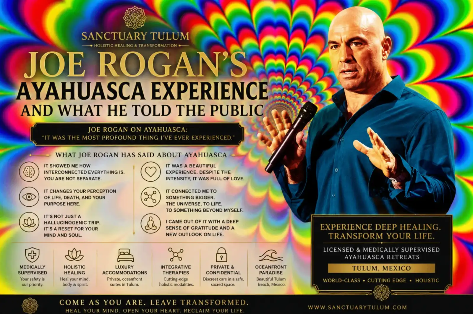 Joe Rogan's ayahuasca experience and what he told the public — quotes, themes, and insights