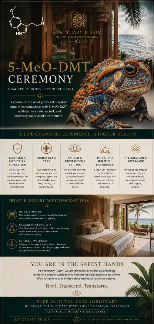 5-MeO-DMT ceremony and oceanfront luxury accommodations at Sanctuary Tulum