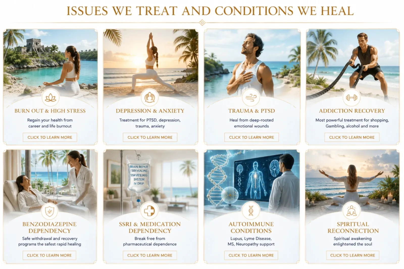 issues we treat conditions we heal — one-to-one holistic mental health care at Sanctuary Tulum issues we treat conditions we heal — one-to-one holistic mental health care at Sanctuary Tulum